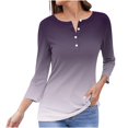 thumbnail image 2 of RXIRUCGD Women's Fashion Casual Gradient Loose Button Tops, White, Size: S, 2 of 5