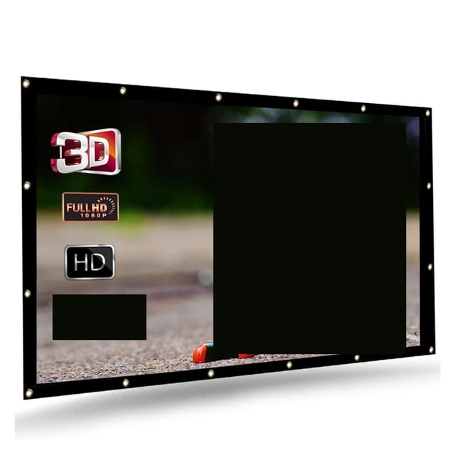 Foldable Projector Screen 100 120 Inch 16:9 HD PVC Fabric Projection Screen For Office Home Theater Outdoor Movie Cinema ,Easy to Use