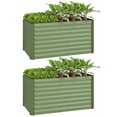 thumbnail image 1 of Outsunny Set of 2 Raised Garden Bed, Planter Box, Light Green, 1 of 10