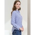 thumbnail image 4 of INSPIRE CHIC Chemises à Col à Revers pour Femmes, Boutonnées, Manches Longues Retroussables, Bleu, TG, 4 of 6