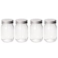 thumbnail image 1 of 1 Ensemble 4 Pcs Bocaux Mason en Verre Pratiques Boîtes de Rangement Multifonction (Transparent), 1 of 8