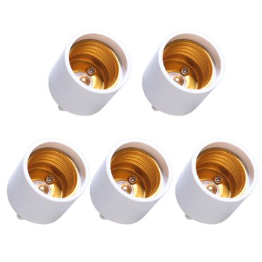 Milisten 5pcs LED Lamp Adapter GU24 to E26 E27 Bulb Screw Holder Socket Converter Lamp Holder Converter Light Transverter (White)