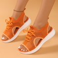 thumbnail image 2 of CHGBMOK Womens Sandals Summer New Solid Color Wedge Heel Fish Mouth Strap Sandals Sizes 36-42, 2 of 7