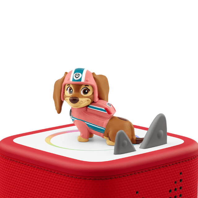 Tonies Liberty Personnage Audio de Pat' Patrouille Multicolore, Mettant en Vedette Liberty la Figurine de Chien Portant un Casque Rose et une Combinaison à Rayures Bleues, Debout sur une base Toniebox Rouge et Blanche avec des Oreilles de Contrôle Grises, Conçu pour l'Électronique Éducative et le Divertissement Sans Écran pour les Enfants de 3 Ans et Plus.