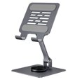 thumbnail image 1 of Graflsoa Support de Tablette en Aluminium Rotatif à 360°, avec Angle Ajustable, Design Pliable pour iPad, Utilisation au Bureau, Argent/gris, Compact et Portable, 1 of 6