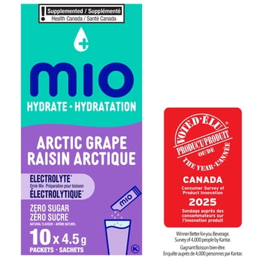 mio Hydrate Arctic Grape Electrolyte Drink Mix, 4.5 g Packets, 10 ct Box