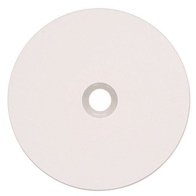 Smart Buy 600 Pack DVD-R 4.7gb 16x White Printable Inkjet Blank Media Record Disc, featuring a white printable surface for inkjet printing. The image shows a single disc with a clean, white finish and a standard circular design. Suitable for data storage, video recording, and custom labeling. Pack includes 600 discs.
