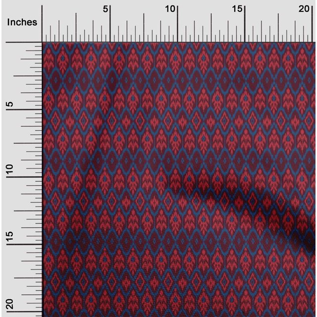 oneOone Cotton Cambric Fabric Geometric Ikat Print Fabric By Yard 56 Inch Wide