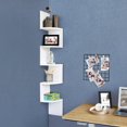 thumbnail image 4 of Boutique Home 5-Tier Floating Wall Shelf With Zigzag Design, White, 4 of 6