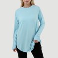 thumbnail image 2 of 2025 Femmes Décontracté Uni Col Montant Simulé Dames Couleur Ample Col Rond Manches Longues Chaleur Manches Longues Raglan T-Shirt à Col Roulé Perlé, 2 of 4
