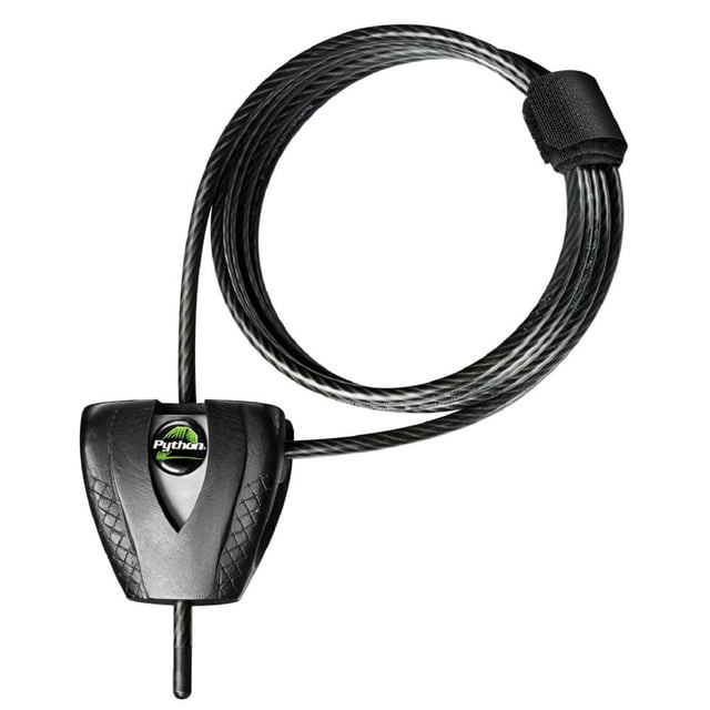 Master Lock Python Câble de Verrouillage Ajustable No 8417D avec un Câble en Acier Tressé de 6 Pieds (1,8 m), Diamètre de 3/16 Po (5 mm), Doté d'Un Câble Enduit de Vinyle pour la protection contre les Égratignures, d'Un Mécanisme de Verrouillage Ajustable pour un Ajustement Sécuritaire, et d'Un Verrou à Goupille Résistant à la Rouille avec Clé, Idéal pour la Sécurité de la Quincaillerie de Porte.
