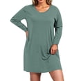 thumbnail image 2 of Ixbnca Robe pour Femme Grande Taille Col Rond Manches Courtes Robes T-Shirt Décontractées Amples Été Robe Courte, 2 of 7