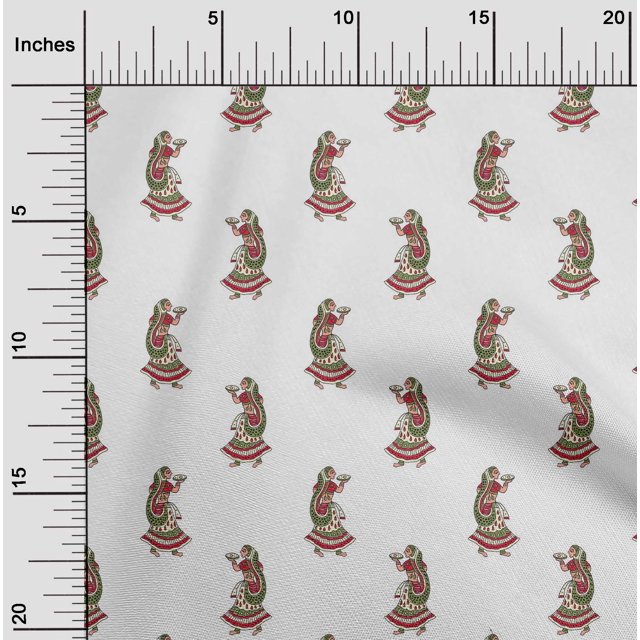 oneOone Tissu Popeline de Coton pour Femmes Imprimé Bloc 56 Pouces de Large