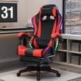 thumbnail image 3 of Limorve Gaming Chair with Bluetooth Speakers & RGB Lights, Ergonomic Massage Computer Chair with Lumbar Support, Adjustable, 3 of 11