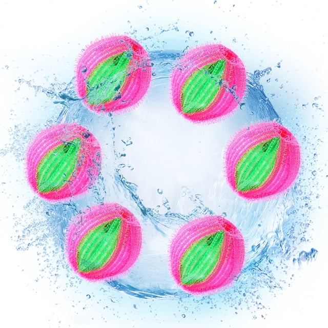 6 Pcs Balles Attrape-Cheveux Anti-Enroulement pour Lessive, Enlève-Peluches, Balles de Lavage Réutilisables, Balles Enlève-Peluches pour Machine à Laver