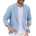 thumbnail image 2 of Veste de Complet Décontractée pour Homme avec Col à Revers, Manches Longues, Imitation Lin, Détails de Poches, 2 of 8