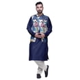 thumbnail image 1 of Atasi Kurta Long Indien pour Homme Kurta Pyjama Uni avec Ensemble de Veste Nehru Imprimée, 1 of 1