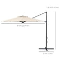 thumbnail image 3 of Outsunny Parasol Déporté de Patio 10 Pi Parasol Décalé avec Manivelle et Inclinaison Kaki, 3 of 10