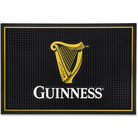 Guinness 18x12-Inch Bar Mat for Countertop Beer Rubber Bar Mat