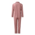 thumbnail image 3 of Kcodviy Femmes Décontracté Col à Revers Bouton Pyjama pour Femmes Imprimé à Pois Deux Pyjama Court pour Femmes Pièce Manches Longues Pyjamas Hauts Femmes Ensemble de Pyjamas, 3 of 7