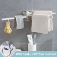 thumbnail image 2 of Salle de Bain Rack de Stockage Pas de Poinçonnage Conception Rotative Bonne Charge Murale Montée Serviette Suspendue Économie d'Espace Léger Multifonction Punch Gratuit Porte-Serviettes Accessoires de Salle de Bains, 2 of 8