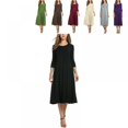 thumbnail image 5 of Robe Longue Midi Évasée à Manches 3/4 pour Femmes, 5 of 5
