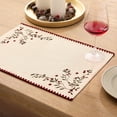 thumbnail image 2 of Holiday Time Cranberry Spice Collection Mistletoe Print Reversible Placemat with Blanket Stitch, Red/Multi, 13" x 19", 2 of 4