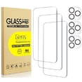thumbnail image 1 of [3+3 Pack] for iPhone 15 Pro Max Screen Protector and Camera Lens Protector, 9H Hardness HD Tempered Glass Screen Protector for iPhone 15 Pro Max, Easy Installation, Bubble Free, 1 of 7