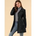 thumbnail image 4 of INSPIRE CHIC Women's Notched Lapel Button Front Belted Denim Trenchcoat Jacket, 4 of 6