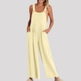 thumbnail image 1 of zanvin Pantalons pour Femmes, Liquidation Combinaison Sans Manches à Bretelles Décontractée Mode Été Unie, 1 of 5