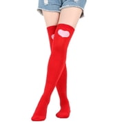 FhsagQ Socks Plus Size Socks for Women 5X Women Thigh High Socks Valentines Day Socks Knee High Long Stockings Leg Warmer Outdoor Sport Socks Costume Socks for Women Set Red One Size