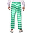 thumbnail image 3 of INSPIRE CHIC Pantalon Imprimé Argyle pour Homme Coupe Régulière devant Plat Pantalon Habillé 38 Vert Blanc, 3 of 5