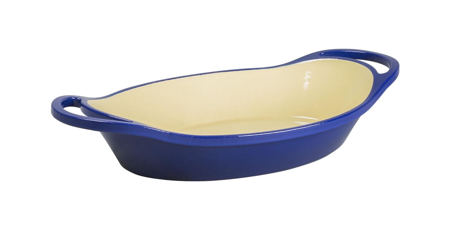 Casserole ovale en fonte émaillée indigo Lodge de 2 pintes
