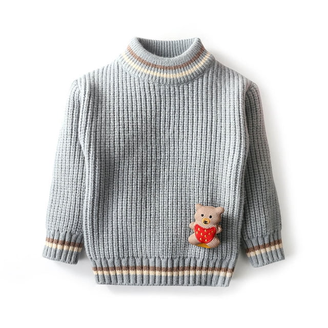 RXIRUCGD Chandail Décontracté à Manches Longues Chaud à Col Rond pour Fille et Garçon ( Bleu Pâle, Taille : 5 Ans )