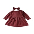 thumbnail image 2 of Robe à Manches Longues pour Bébé Fille, Robe de Princesse pour Fête avec Bandeau, Tenue, 2 of 6
