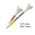thumbnail image 2 of PrideSports PTS Plastic Golf Tees | Combo 50 Pack - 40 2-3/4” and 10 1-1/2” | #1 Plastic Tee on Tour | The Perfect Tee for Any Hole, 2 of 4