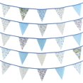 thumbnail image 3 of 33 Ft Vintage Flower Fabric Bunting Banner 36 Triangle Flag For Party Decor, 3 of 9