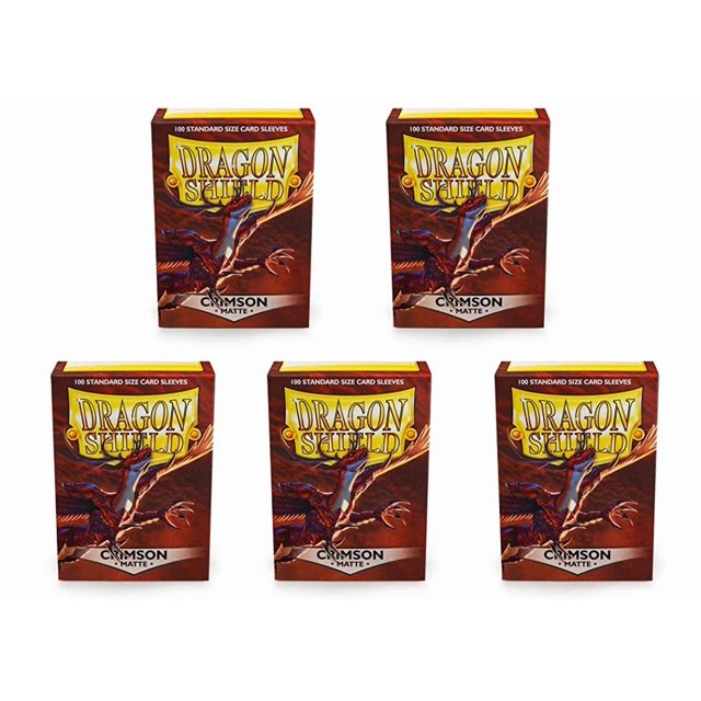 5 Packs Dragon Shield Protège-Cartes Mat Cramoisi Taille Standard 100 ct Ensemble Valeur!