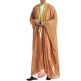 thumbnail image 4 of EQWLJWE Summer Saving!Men'S Muslim Robe Arab Middle Robe Long Style Long Sleeve Embroidered Long Shirt Fashion Casual Robe Overhang, 4 of 9