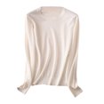 thumbnail image 1 of AherBiu T-Shirts à Manches Longues pour Femmes, Couche de Base, T-Shirt, Couleur Unie, Col Ras du Cou, Blouse Confortable, 1 of 3