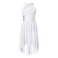 thumbnail image 1 of MSemis Jupe Justaucorps Sans Manches en Strass Brillant pour Filles Moderne Contemporain Blanc 12, 1 of 6