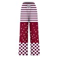 thumbnail image 4 of Pants for Women, Womens Fashionable Striped Printed Drawstring Wide Leg Pants, 4 of 4