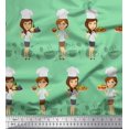 thumbnail image 1 of Soimoi Poly Georgette Fabric Cook Girl Printed Craft Fabric by the Yard 42 Inch Wide, 1 of 3