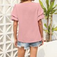 thumbnail image 4 of FAIWAD Women's V Neck Ruffle Tops Summer Flowy Short Sleeves Blouse Loose Casual Dressy Work Tops, 4 of 4