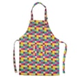 thumbnail image 1 of TOPTIE Colorful Cotton Canvas Kid's Aprons with Pocket, Artist Apron & Chef Apron (Grid, 22"L x 15"W), 1 of 6