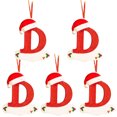 thumbnail image 1 of Agiferg Noël Petit Chapeau Rouge Lettre Pendentif DIY Nom Inscriptible 26 Lettre Pendentif 5PCS, 1 of 5