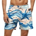 thumbnail image 2 of Kakii Men's Swim Trunks Hawaiian Bathing Mesh Lining Suit Swimsuits Beach Shorts with Pockets, 2 of 6