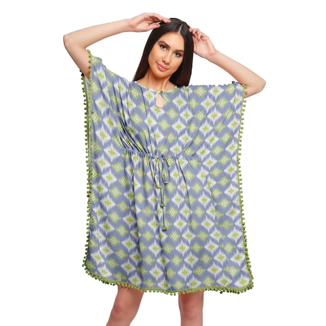 Moomaya Robe Caftan Imprimée de Couverture de Bikini Robes Caftan pour Femmes Grande Taille