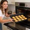 thumbnail image 3 of Baking Sheet Pan Nonstick Baking Sheets Rectangle Bakeware Oven Pan Stackable Depth Bakeware Black Baking Pans & Warp Easy Clean Nonstick Baking Tray Pan For Oven Half Sheet Pans Cookie Tray Wire Rack, 3 of 3