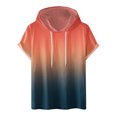 thumbnail image 1 of Besolor Mens Casual Hooded Tops Gradient Drawstring Short Sleeve Shirts Sports ness Pullover Summer Blouse, 1 of 4